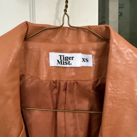 Tan leather blazer jacket by tiger mist Pleather - Picture 3 of 3